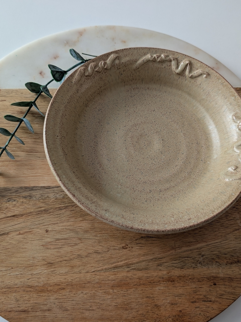 Handcrafted Ceramic Serving Bowls in Beige - Set of 2 - Picture 7 of 12